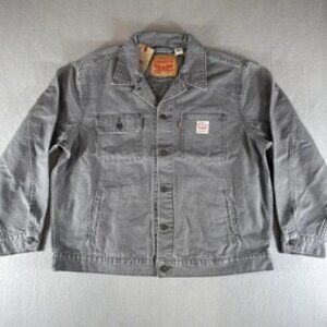 Levi's Workwear Men Relaxed Fit Sunrise Trucker Jeans Jacket Gray Size L NWT